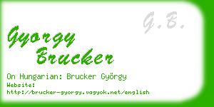 gyorgy brucker business card